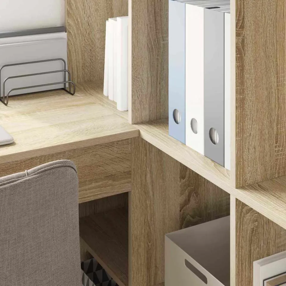 vidaXL Hoekbureau Sonoma Eiken 101,5 x 149,5 x 149,5 cm Bewerkt hout, foto 3