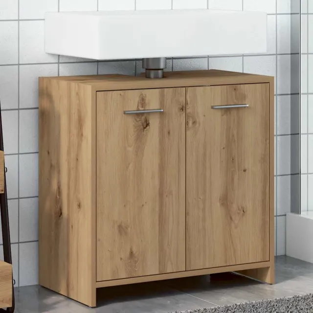 vidaXL Wastafelkast 60x33x60 cm bewerkt hout artisanaal eikenkleurig Bruin