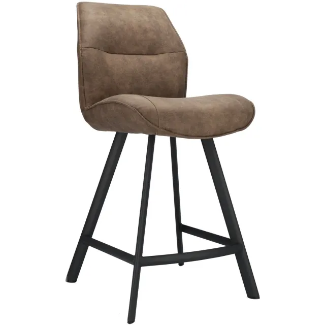 Icon Living Barkruk Jadie ZH 65 Stof Cowboy Stone Leg Black Bruin