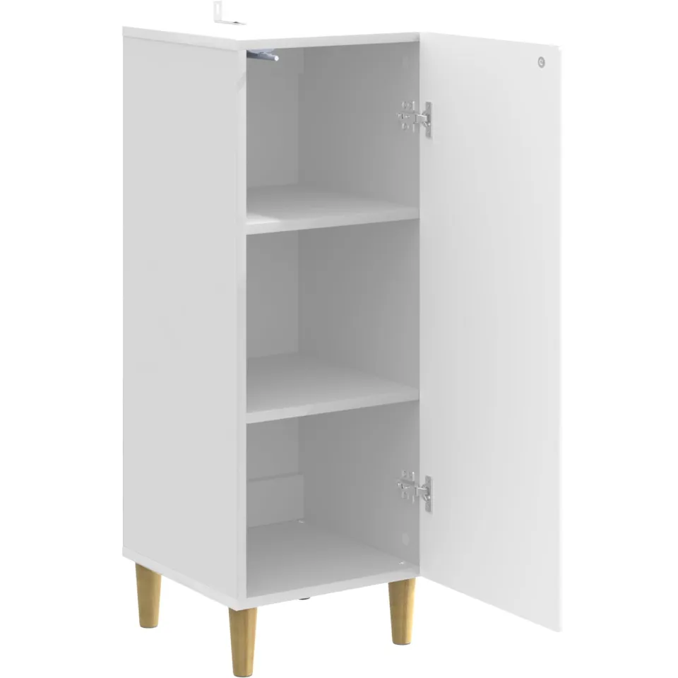 vidaXL Dressoir Hoogglans Wit 33 x 34,5 x 90 cm Bewerkt hout, foto 4