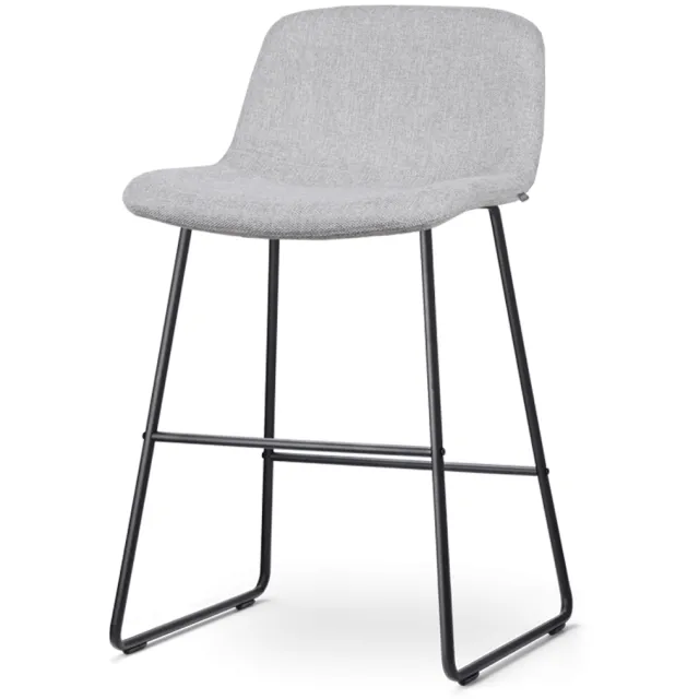 Nolon Nino-Mats barkruk lichtgrijs - zwart onderstel - 65 cm