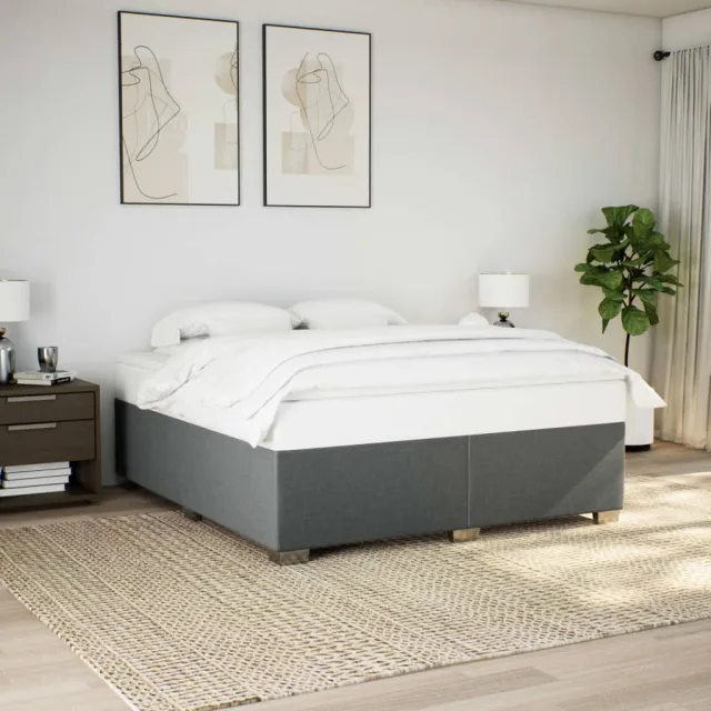 vidaXL Bedframe zonder matras stof donkergrijs 200x200 cm grijs