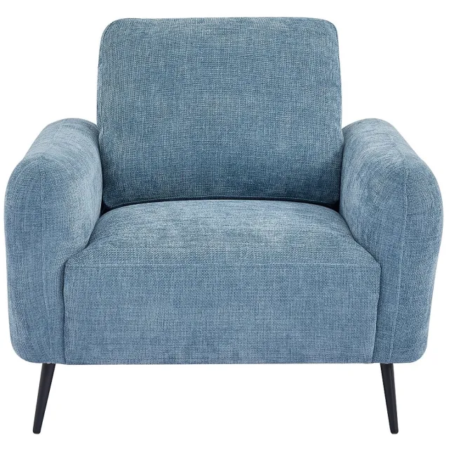 Vente-unique Fauteuil in blauwe gestructureerde stof LETROSA