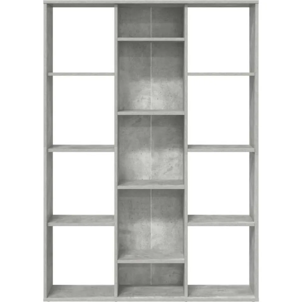 vidaXL Kamerscherm/boekenkast 100x24x140 cm bewerkt hout betongrijs grijs, foto 4