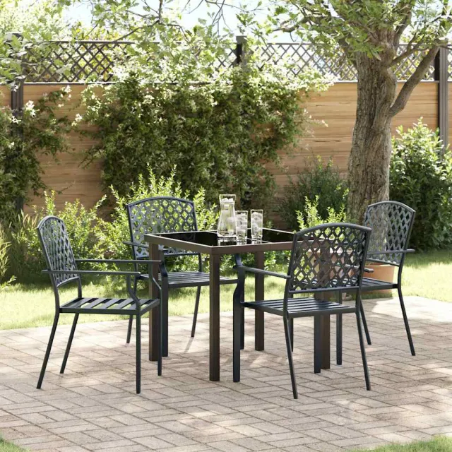 vidaXL Tuin eettafelset 5 st Antraciet Gepoedercoat staal, foto 2