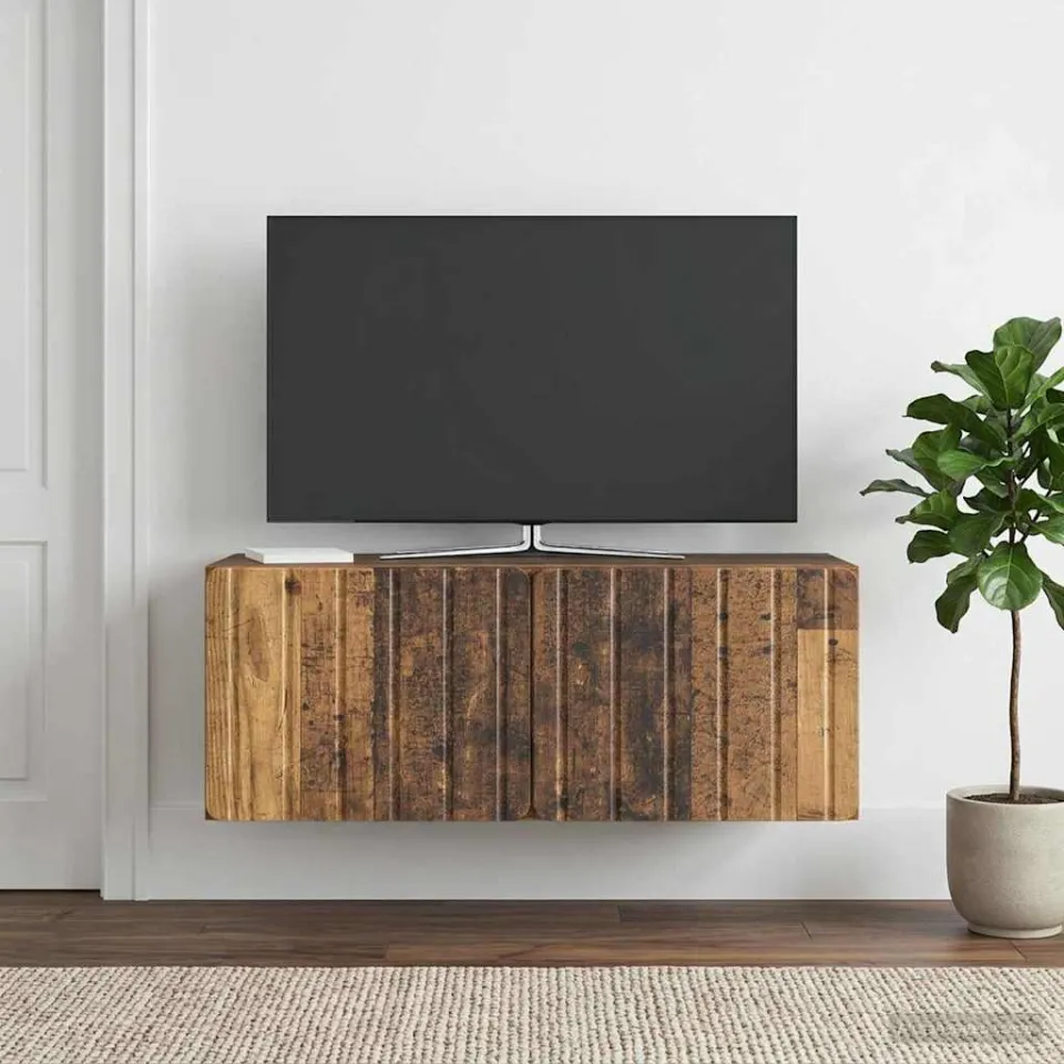 vidaXL Wandbeugel TV-kast 78,5 x 31 x 30 cm Oud hout Bewerkt hout bruin, foto 4