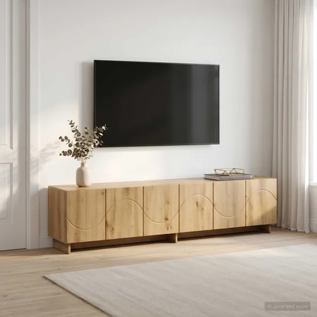 vidaXL tv-meubel 180 x 34,5 x 40 cm Artisanaal eiken Bewerkt hout Bruin