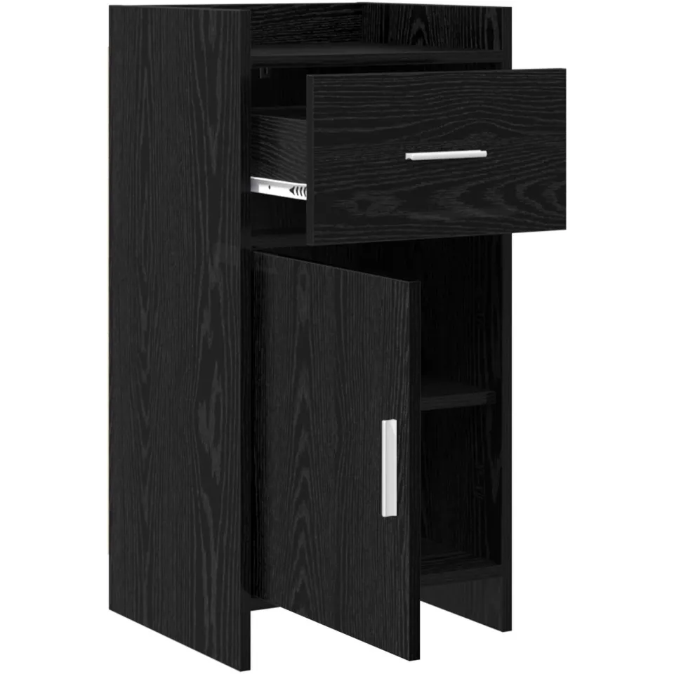 vidaXL Dressoir Zwart eiken 40 x 36 x 80 cm Bewerkt hout, foto 3