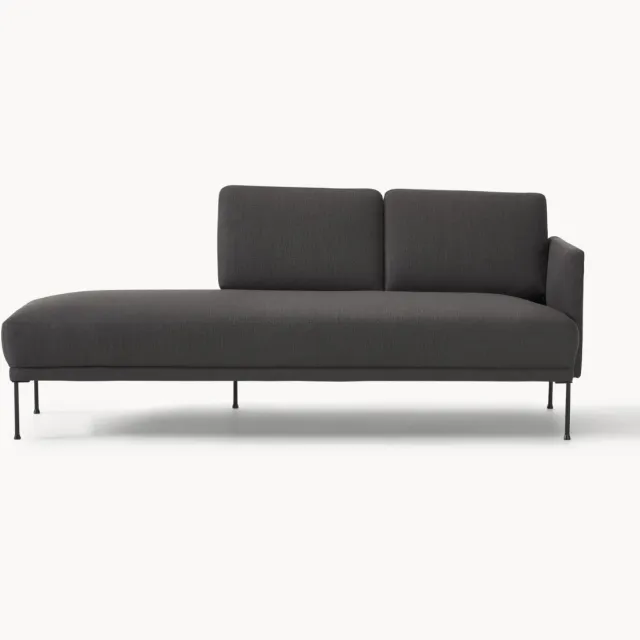 Westwing Collection Chaise longue Fluente Antraciet