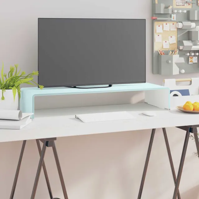 vidaXL Tv-meubel/monitorverhoger 80x30x13 cm glas groen, foto 2