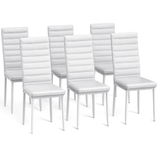 Bealife TB41C Eetkamerstoelen - 6 stoelen - PU Leer bekleed - Wit