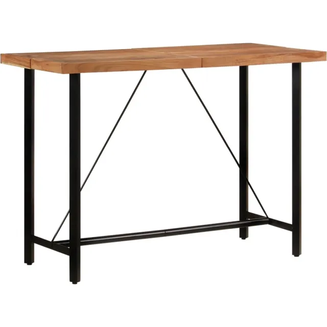vidaXL Bartafel - 150x70x107 - cm - massief - acaciahout - en - ijzer Bruin
