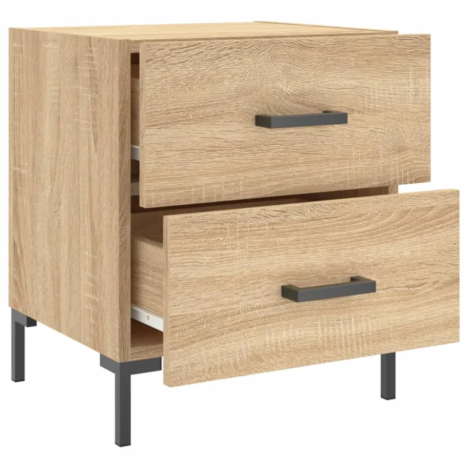 vidaXL Nachtkastje 40x35x47,5 cm bewerkt hout sonoma eikenkleurig