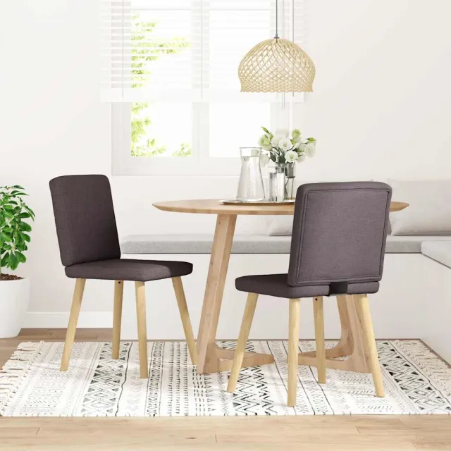 vidaXL Eetkamerstoelen 2 st stof donkerbruin