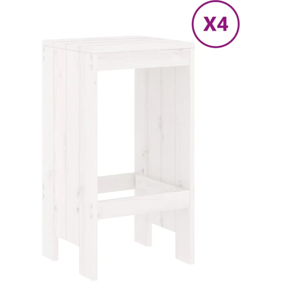 vidaXL 5-delige Barset massief grenenhout wit, foto 2