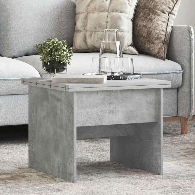 vidaXL Salontafel Beton Grijs 55 x 54,5 x 45 cm Bewerkt hout, foto 2