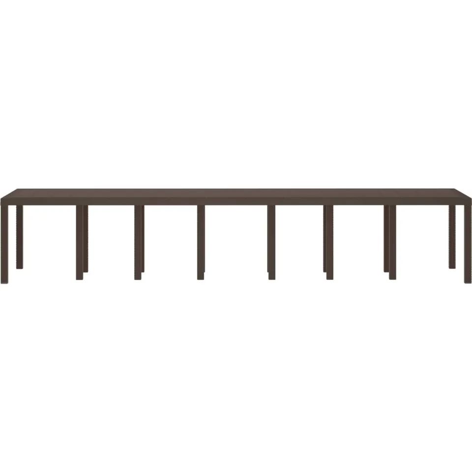 vidaXL Tuinstafel Bruin 400 x 100 x 73 cm poly rattan, foto 4