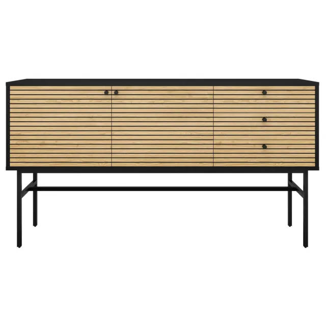 Dressoir Madeira eiken zwart Bruin | Zwart
