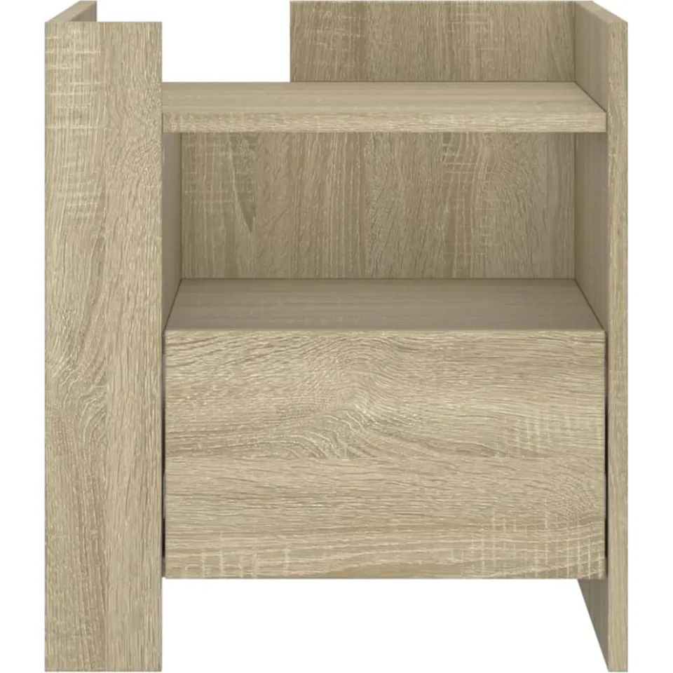 vidaXL Nachtkastje 45x50x50 cm bewerkt hout sonoma eikenkleurig