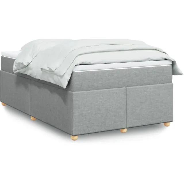 vidaXL Boxspring met matras stof lichtgrijs 120x190 cm grijs
