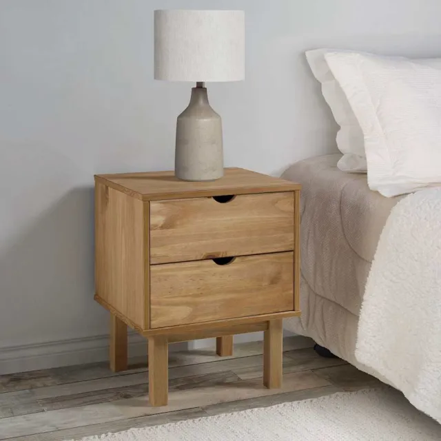 vidaXL Nachtkastje OTTA 45x39x57 cm massief grenenhout Bruin