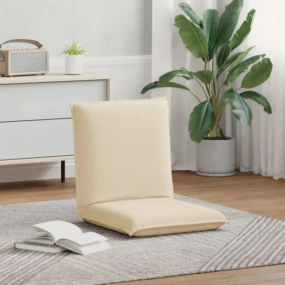 vidaXL Verstelbare vlo stoelen Crèmekleurig Stof, foto 3