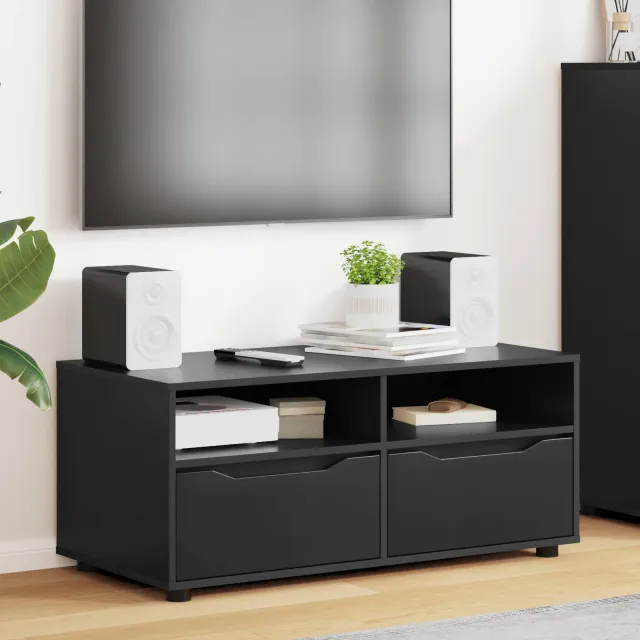 vidaXL TV-kast 100 x 48 x 43 cm Zwart Bewerkt hout, foto 2