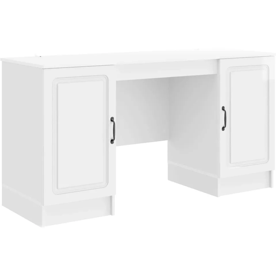 vidaXL Bureau Hoogglans Wit 142,5 x 50 x 75 cm Bewerkt hout, foto 3
