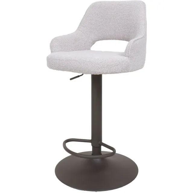 Home67 Barkruk Vivian - Bouclé - Naturel - Bruin/Brons