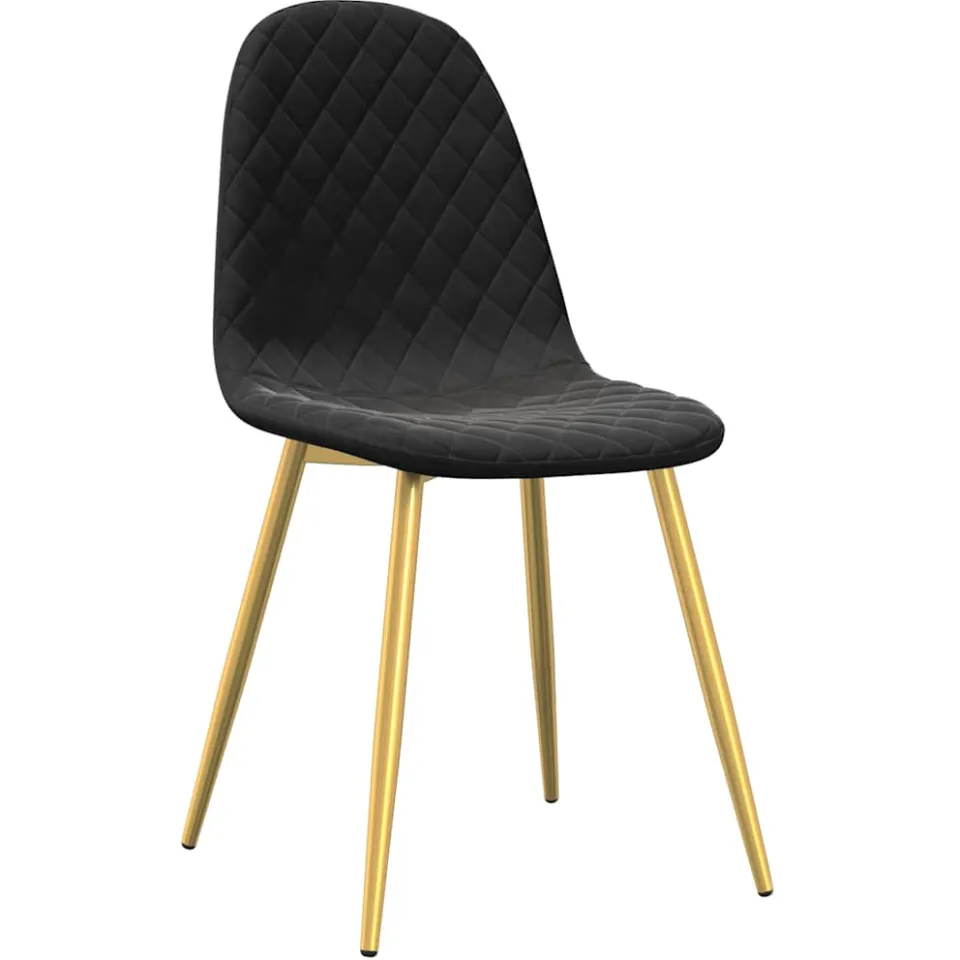 vidaXL Eetkamerstoelen 2 st fluweel zwart