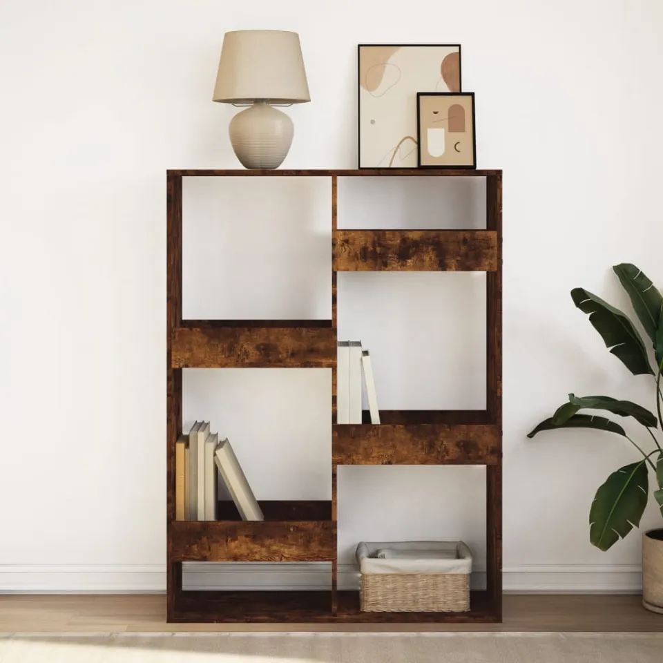 vidaXL Boekenkast 100x33x135 cm bewerkt hout gerookt eikenkleurig, foto 2