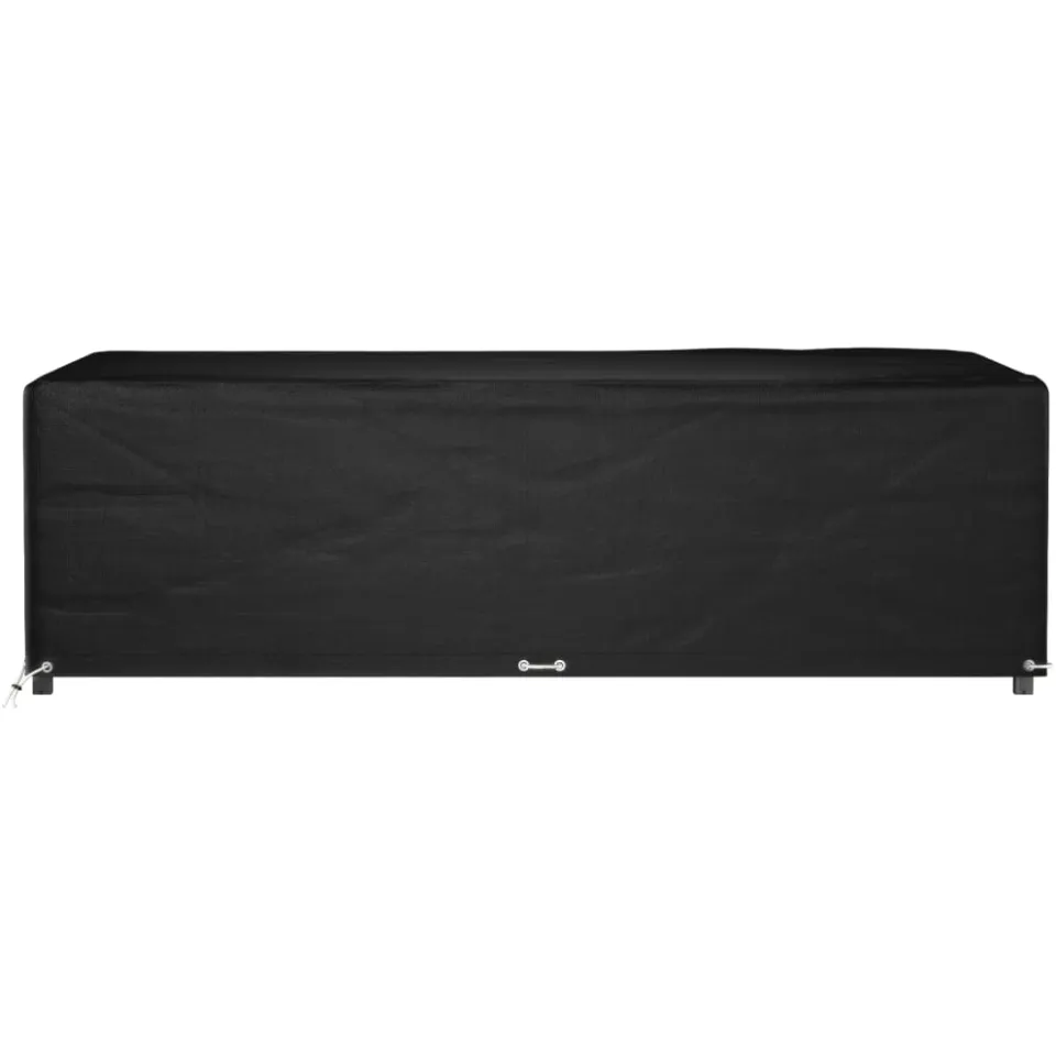 vidaXL Tuinmeubelhoes met 12 oogjes rechthoekig 227x152x65 cm Zwart