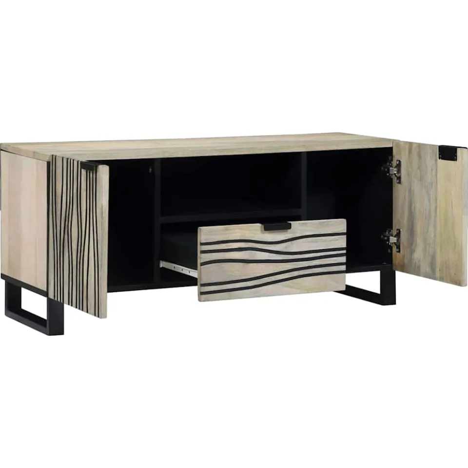 vidaXL TV Eenheden 105 x 33 x 46 cm Wit Bewerkt hout, foto 2