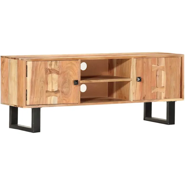 vidaXL Tv-meubel 118x30x45 cm massief acaciahout Bruin