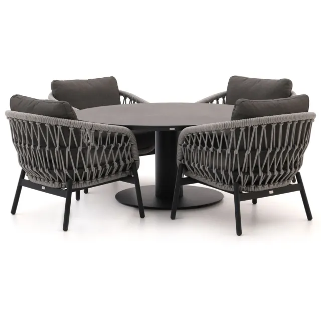 Bellagio tuinmeubelen Bellagio Cupello/La Fonte ø150cm low dining tuinset 5-delig Grijs