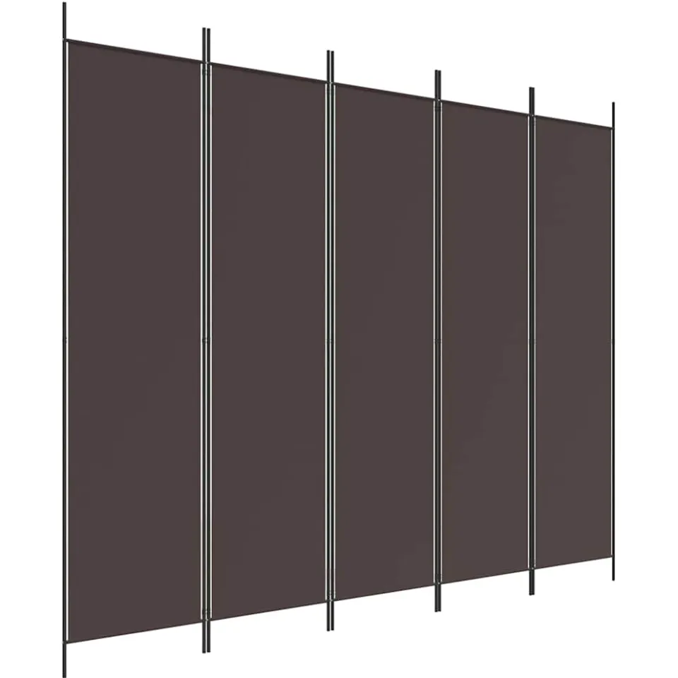 vidaXL Kamerscherm met 5 panelen 250x200 cm stof bruin, foto 4