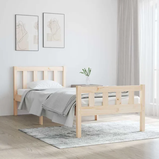 vidaXL Bedframe massief hout 75x190 cm bruin