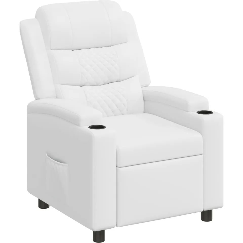 vidaXL Ligstoel Wit 75 x 93 x 98 cm Stof