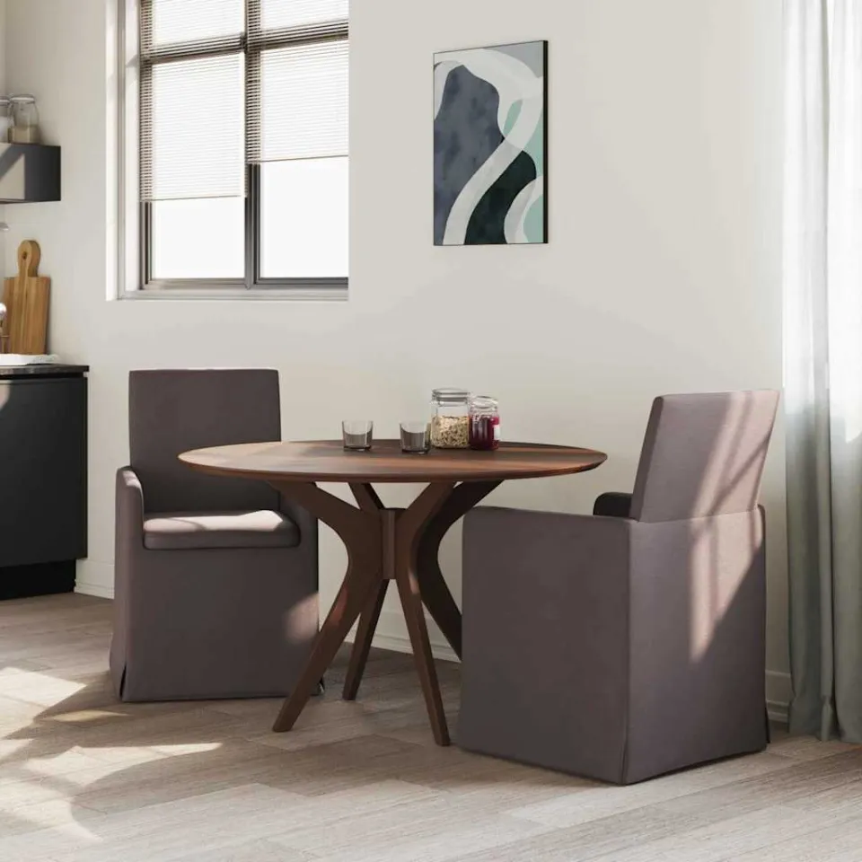 vidaXL Eettafelstoelen 2 st Stof Donkerbruin 57 x 68 x 94 cm groen, foto 3