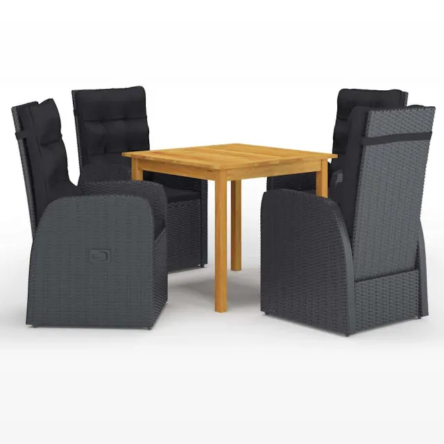 vidaXL 5-delige Tuinset zwart, foto 2