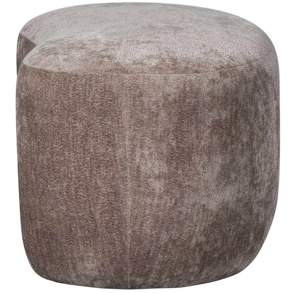 WOOOD Popular Organische Poef - Polyester - Taupe - 43x73x49