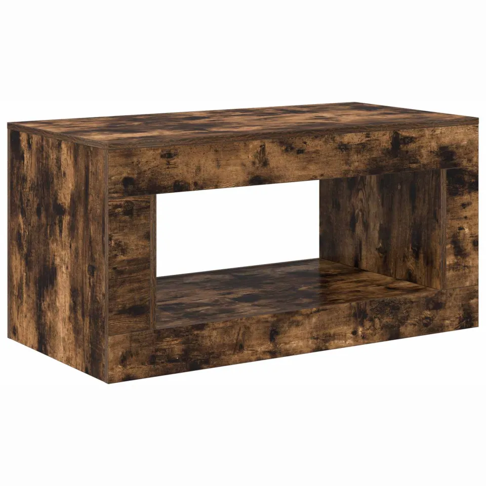 vidaXL Salontafel Gerookte Eik 99.5 x 50 x 50 cm Bewerkt hout bruin, foto 3