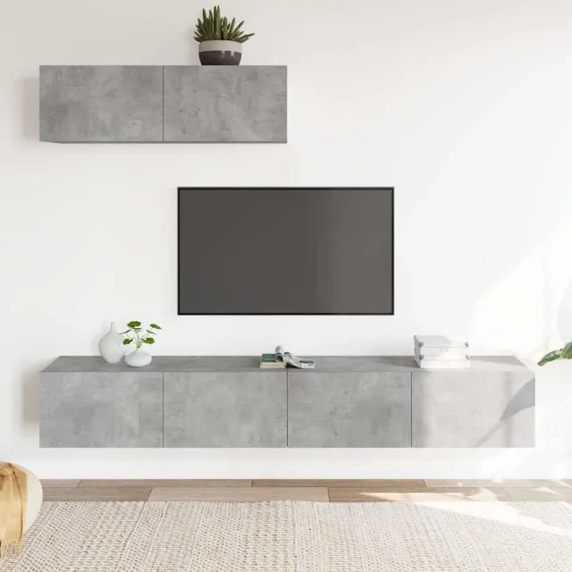 vidaXL 3-delige Tv-meubelset bewerkt hout betongrijs grijs, foto 2