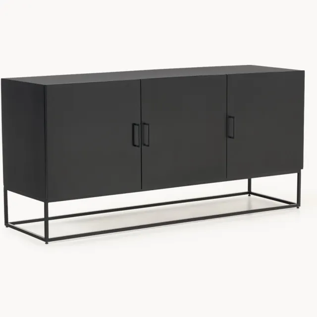 Westwing Collection Dressoir Lyle van mangohout Zwart