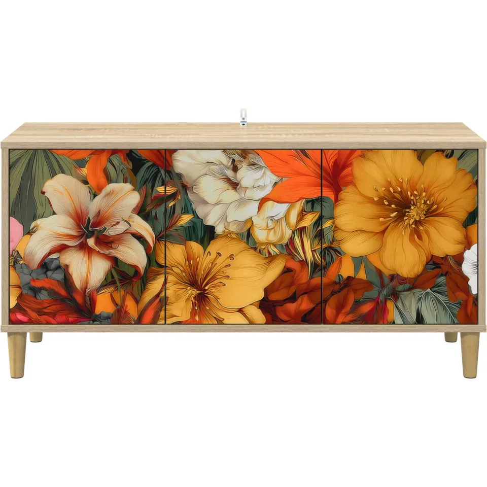 vidaXL Tv-meubel GENNEP 102 x 33 x 50 cm Sonoma Bewerkt hout bruin, foto 4