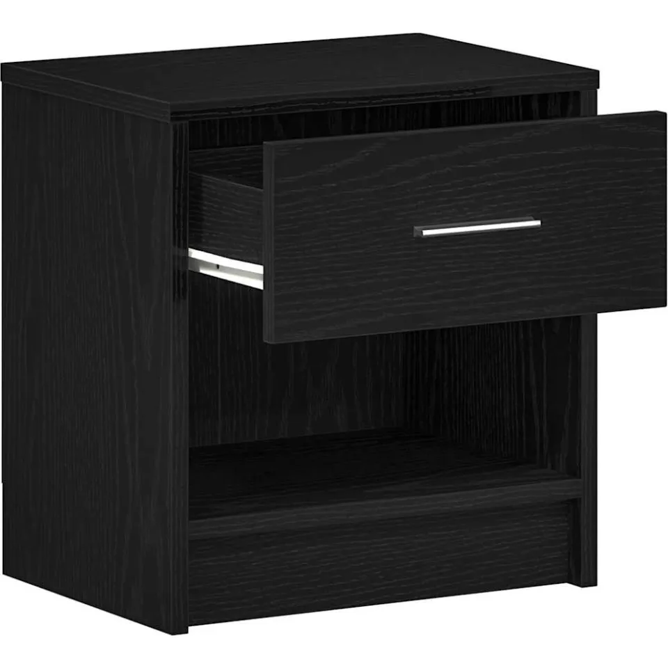vidaXL Nachtkastjes 2 st met lade 39x28x41 cm zwart, foto 4