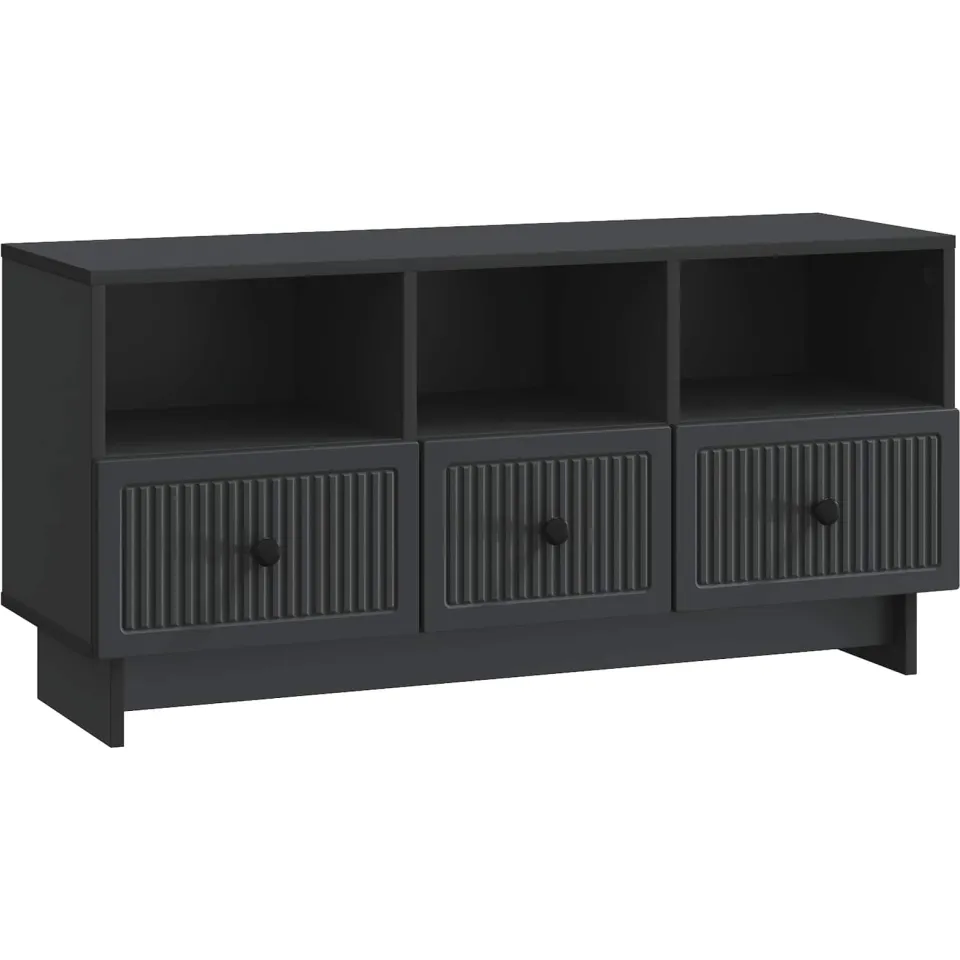 vidaXL TV-kast met lade Zwart 102 x 34,5 x 50 cm Bewerkt hout, foto 3