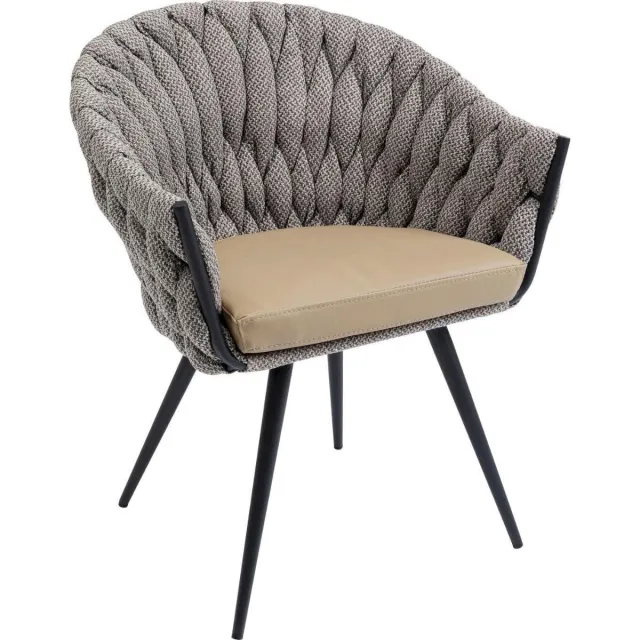 Kare Design Kare Eetkamerstoel Knot Tweed Beige/Bruin/Zwart