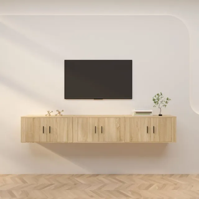 vidaXL Tv-wandmeubels 3 st 80x34,5x40 cm sonoma eikenkleurig