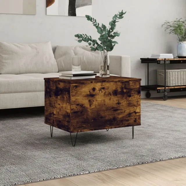 vidaXL Salontafel 60x44,5x45 cm bewerkt hout gerookt eikenkleurig, foto 2